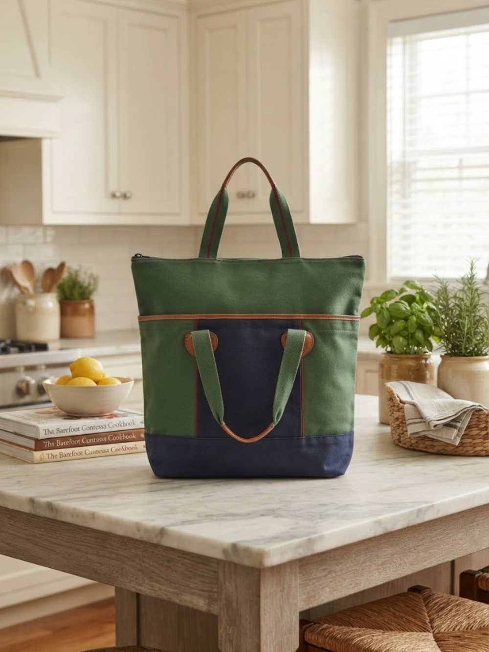 Vintage G.H. Bass Colorblock Canvas Tote Bag